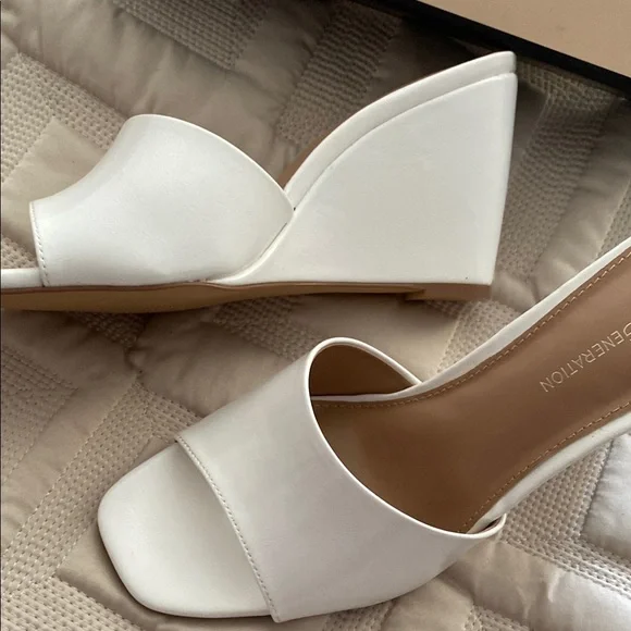 BCBGeneration White Wedge Slip-On Shoes - Picture 2 of 5